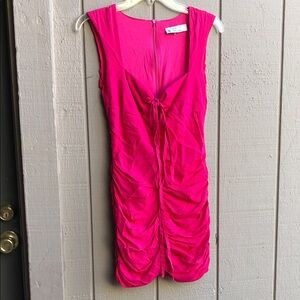 Kaos Fuchsia Ruched Mini Dress
